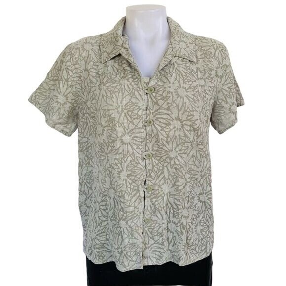 Woolrich Tops - Woolrich Floral Linen Button Down Blouse Shirt Size M